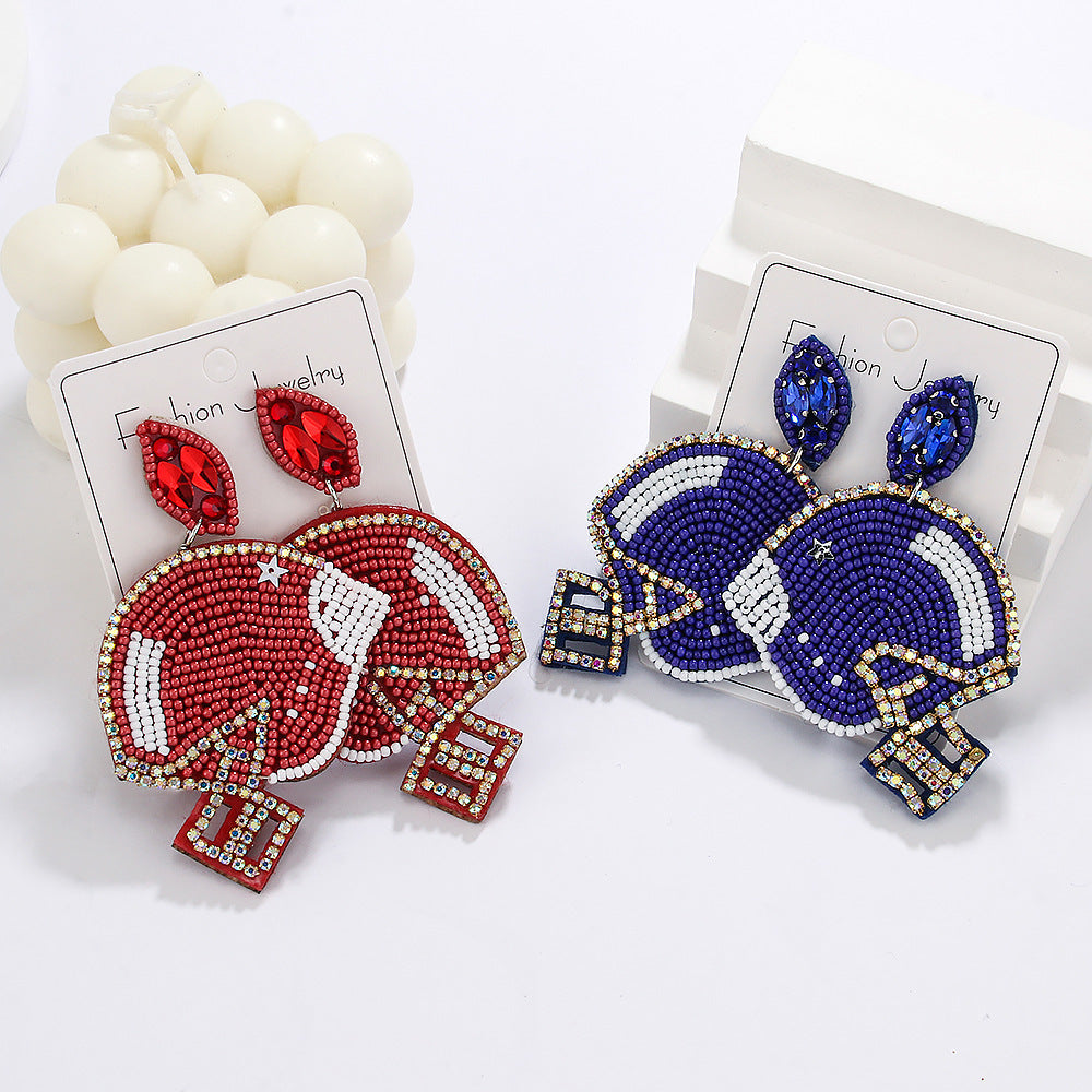 European And American Fashion & Trend Creative Olive Ball Cap Exquisite Handmade Bead Earrings