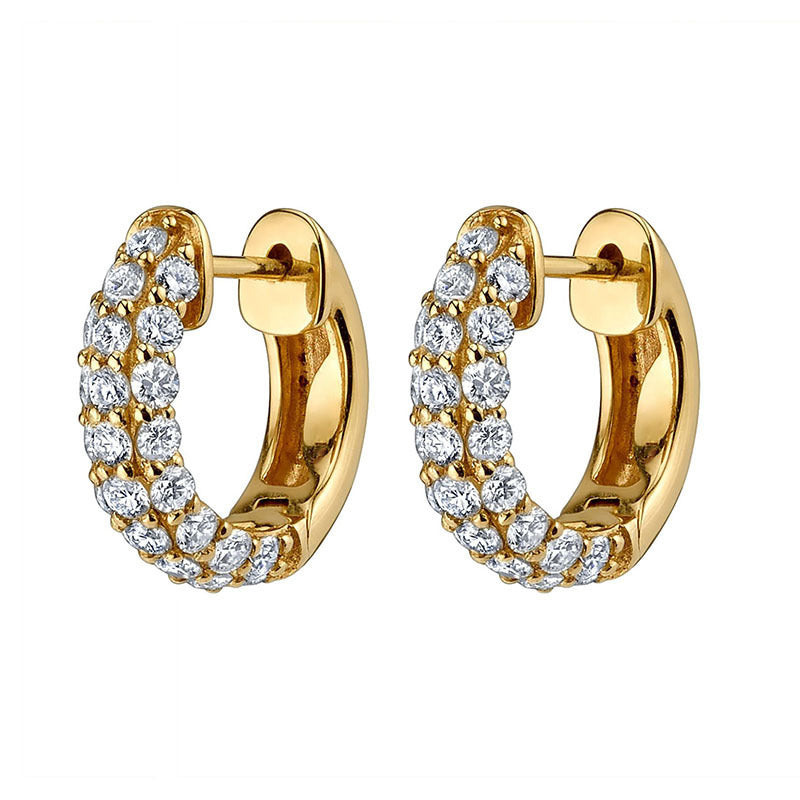 Silver Needle Gold Rhinestone Earrings Women's Geometric
