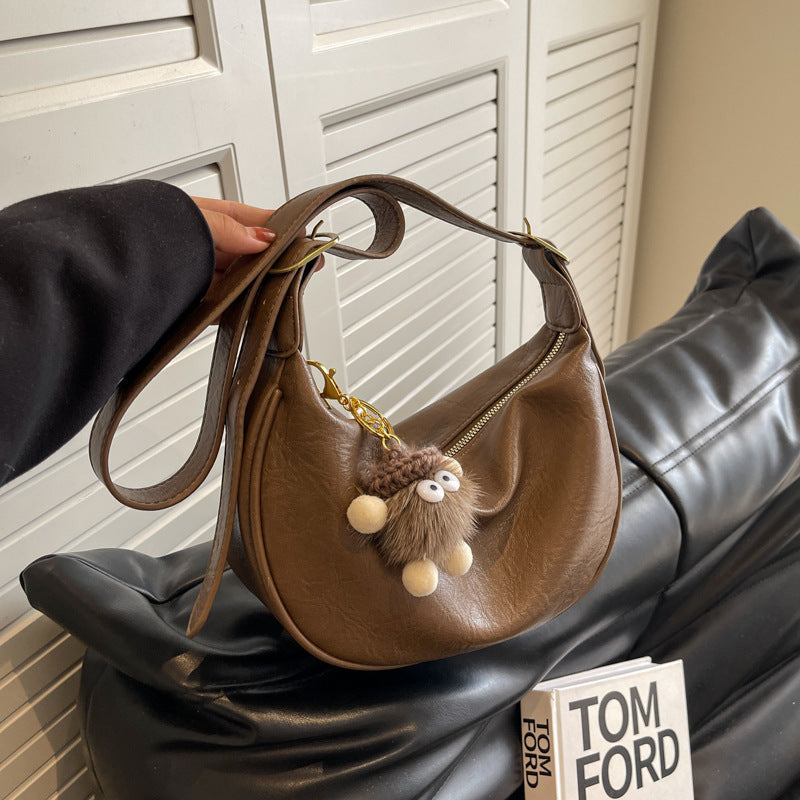 Fashion Trendy One-shoulder Messenger Bag Simple Niche Pu