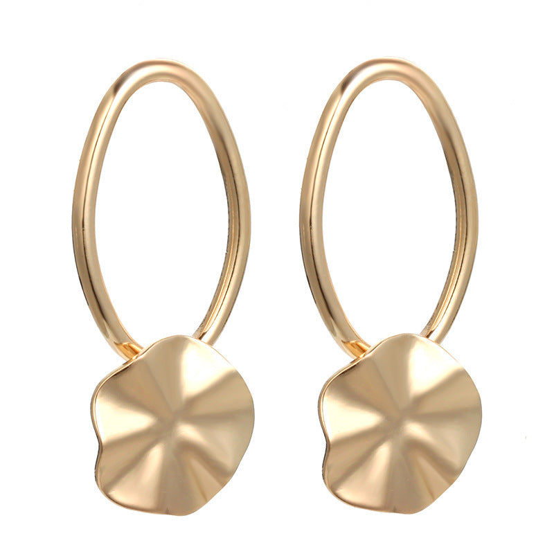 Irregular Oval Earrings Temperament Cold Wind Earrings