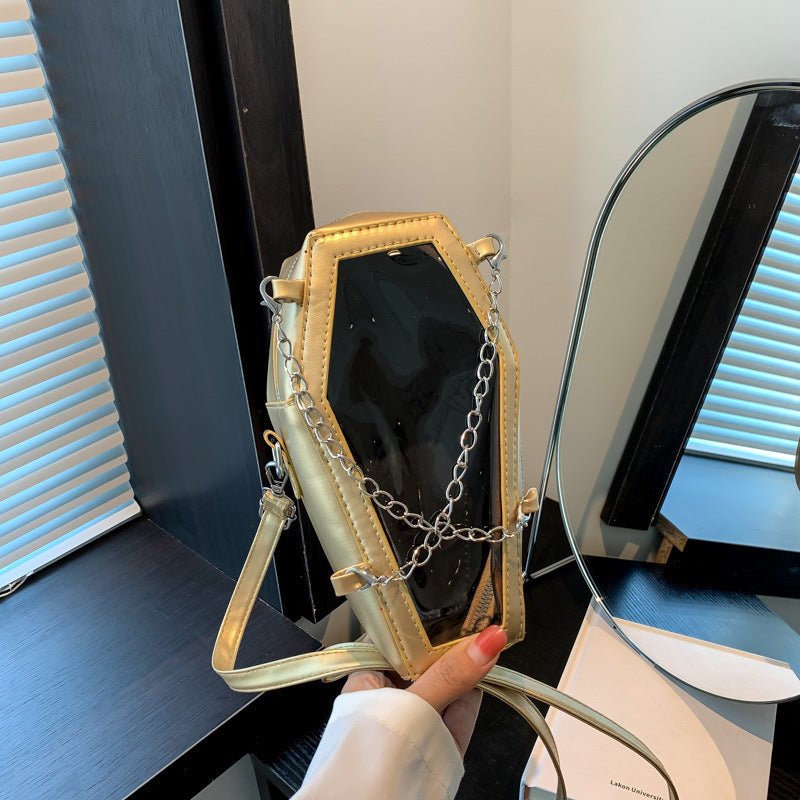 European And American Style PVC Mirror With Chain Shoulder Bag