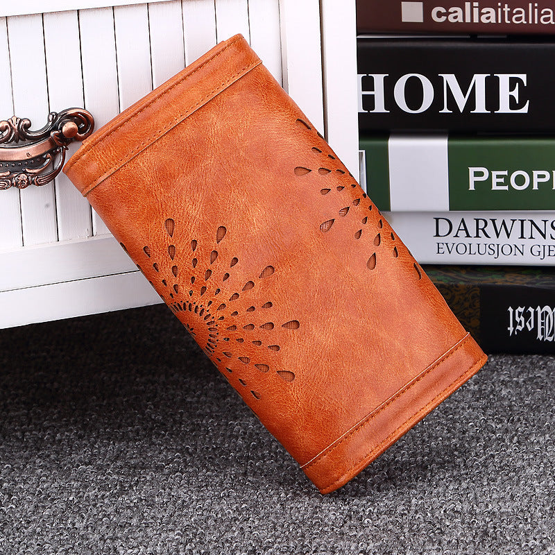 Foreign trade explosion handbag autumn and winter new long money clip of European and American fashion hollowed out seventy percent off lady Purse