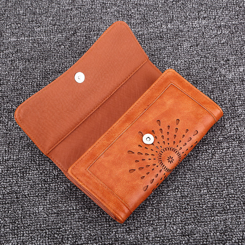 Foreign trade explosion handbag autumn and winter new long money clip of European and American fashion hollowed out seventy percent off lady Purse