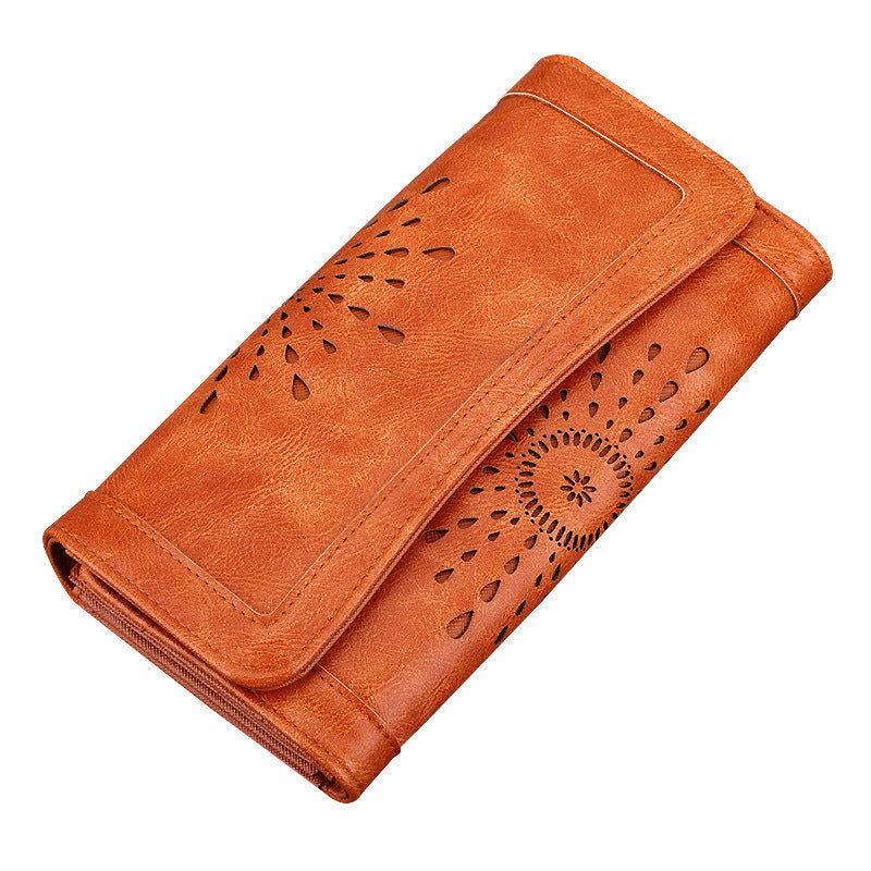 Foreign trade explosion handbag autumn and winter new long money clip of European and American fashion hollowed out seventy percent off lady Purse