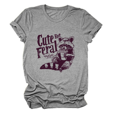 Guoli Printed Personality Round Neck Women's T-shirt