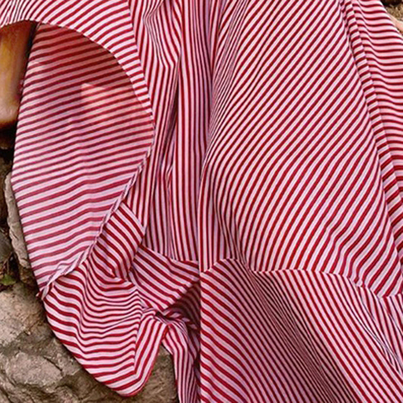 Women's Fashion Square Neck Slim Fit Casual Vacation Striped Big Swing Dress