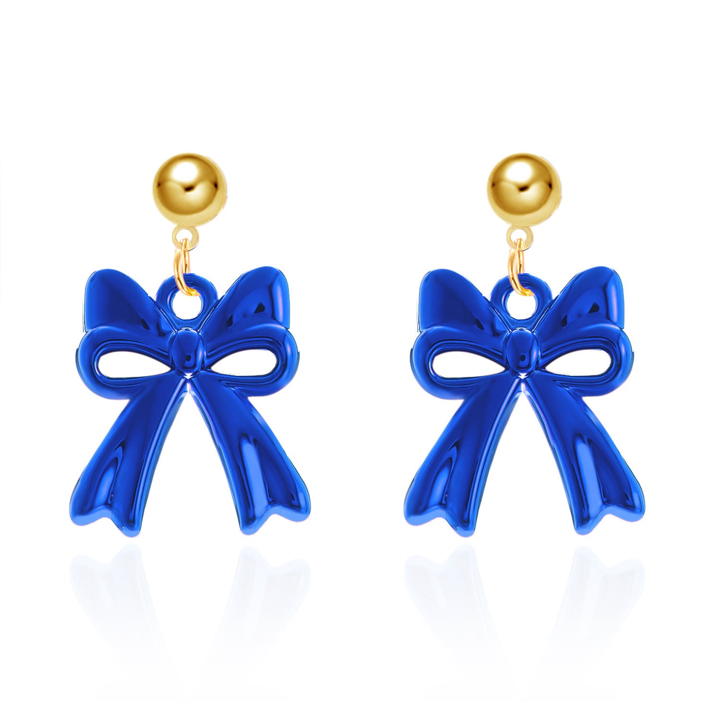 Color Bow Stud Earrings Fashion Multicolor