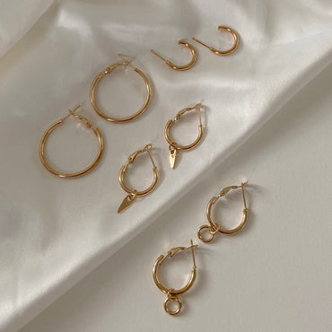 Metal Four-Piece Hoop Earrings
