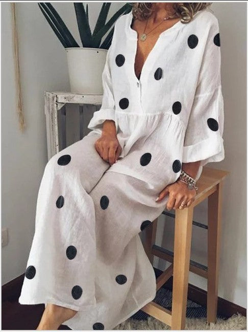 Women's maxi dress bohemian print dress