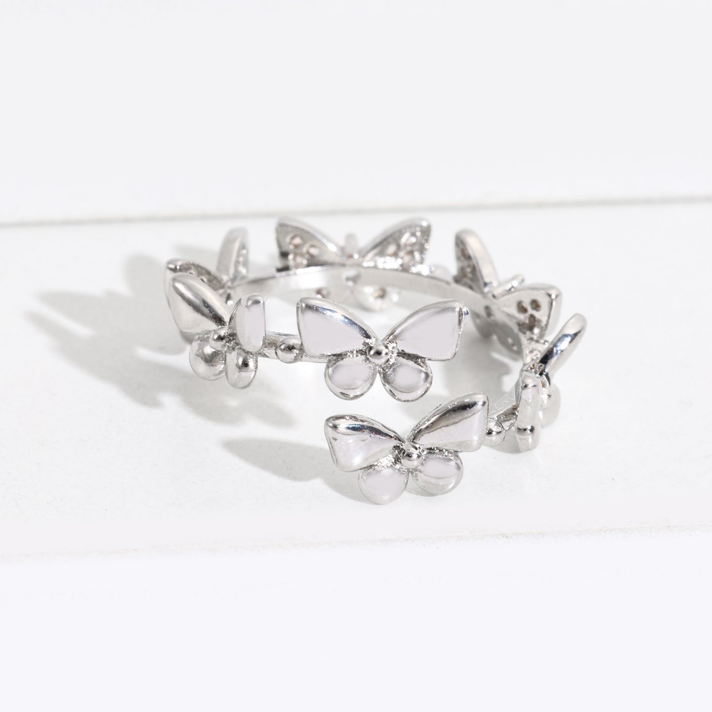 Butterfly Open Ring, Women's Forest Series, Korean Edition, Simple Ins, Niche Design, Personalized, Internet Celebrity, Fashionable, Adjustable Ring