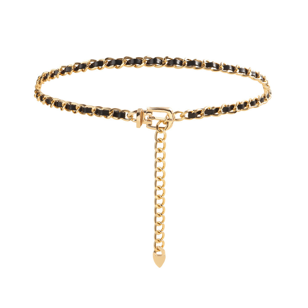High Sense Waist Chain Metal Lady Versatile Decorative Belt Thin Chain With Skirt Suit Belt Body Chain