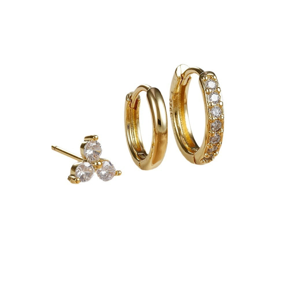 Fashion Simple Simple Bracelet Micro-inlaid Zircon Earrings