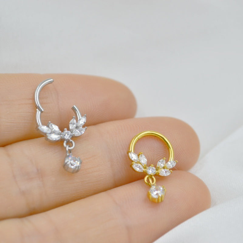 316L Medical Steel New Zircon Nasal Septum Nail