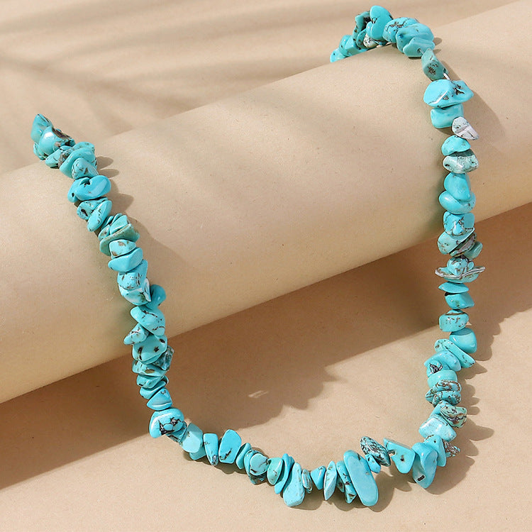 Natural Stone Color Irregular Hand-woven Clavicle Chain