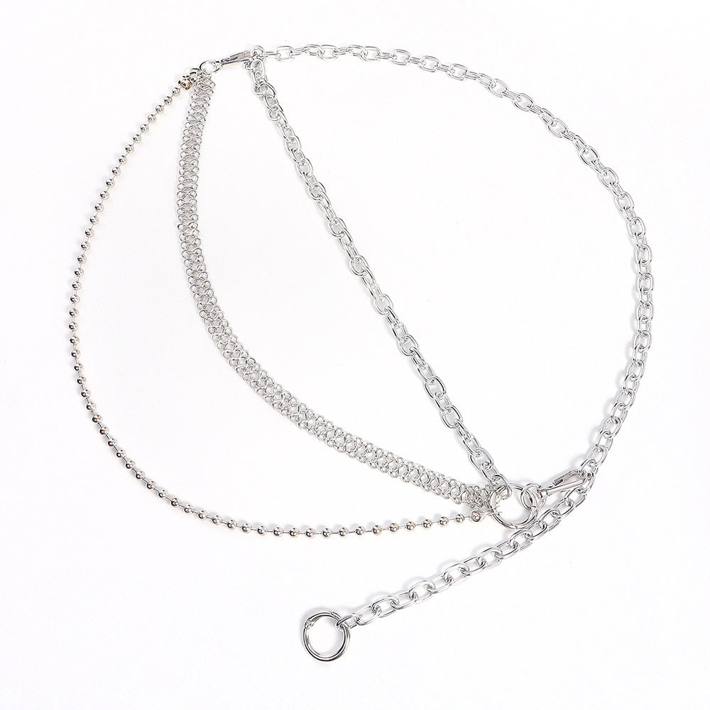 Men's And Women's Personality Fashion Multi-layer Metal Punk Waist Chain All-in-one Detachable Strap Dual-use Body Chain Hip Hop Chic Cool Chain