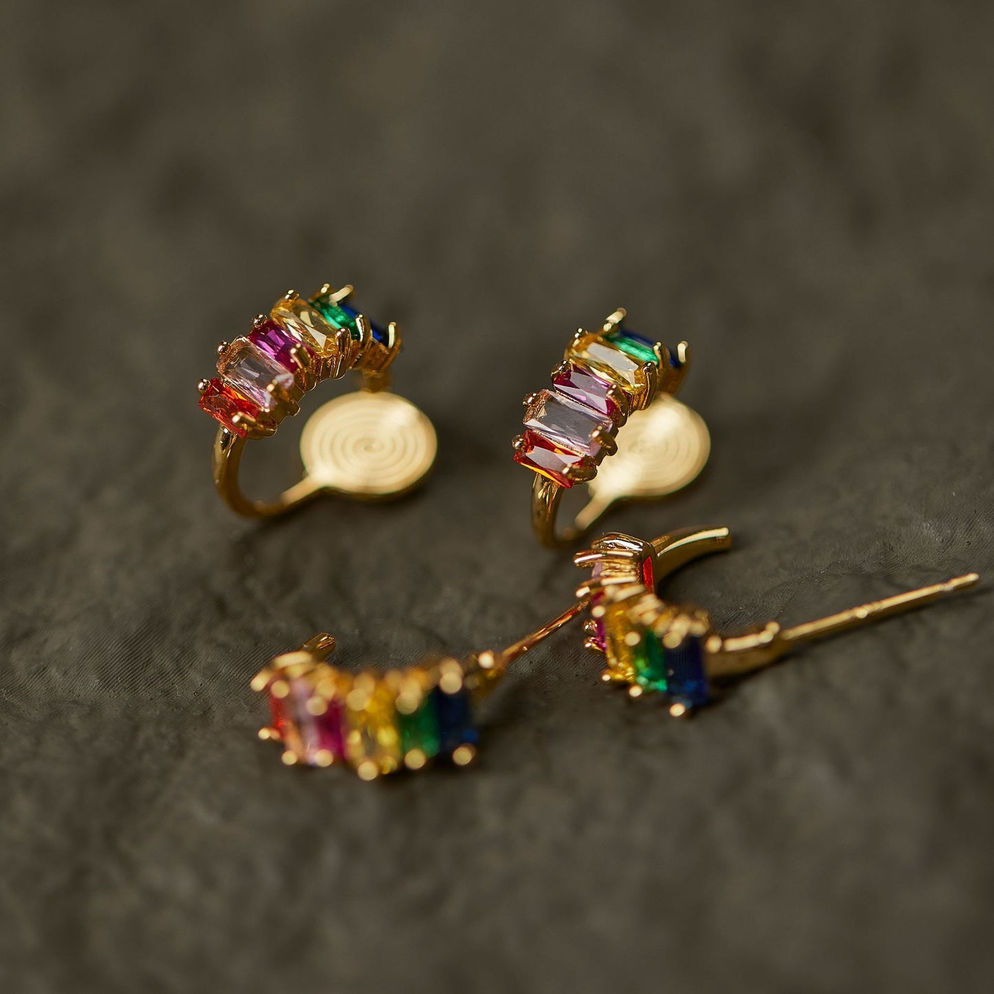 Color Zircon Integrated Mosquito Coil Ear Clip Women