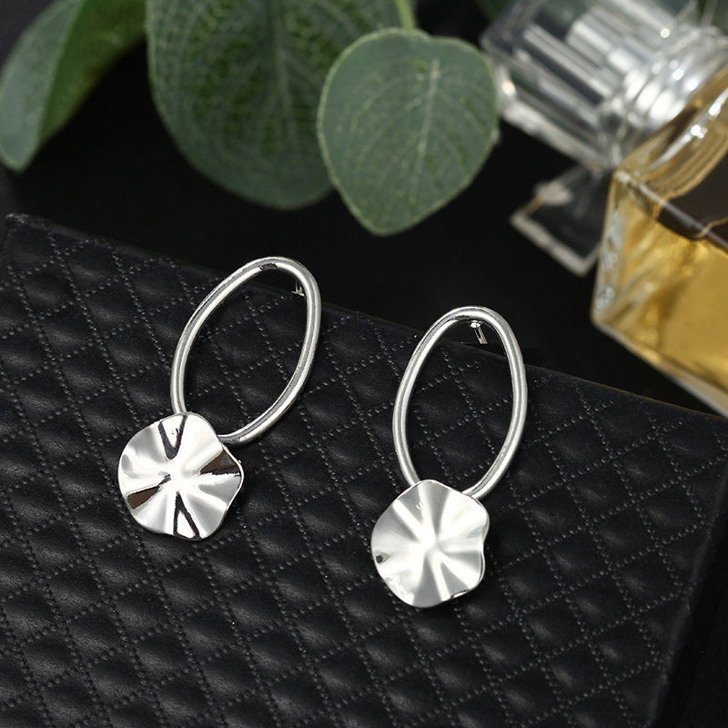 Irregular Oval Earrings Temperament Cold Wind Earrings