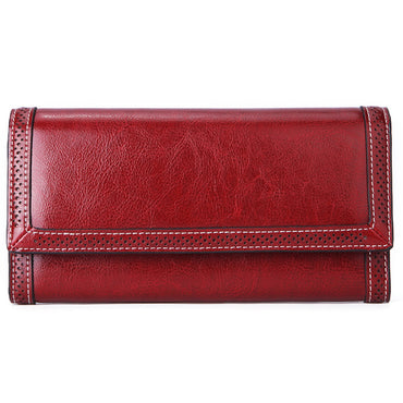 Women's Long Leather Wallet With Multiple Card Slots