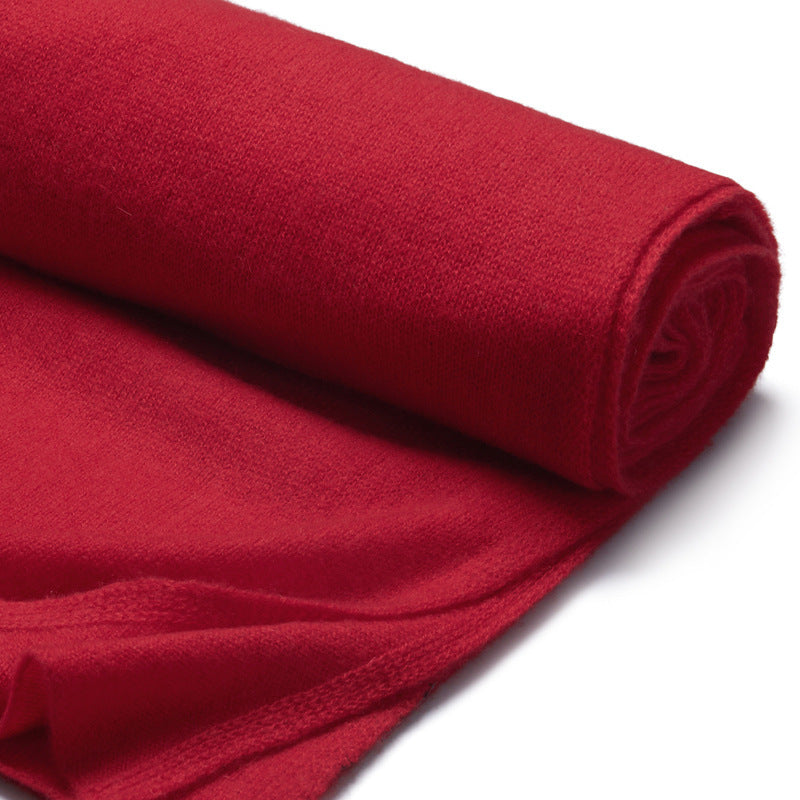 High-end Cashmere Scarf Women Double-sided Solid Color
