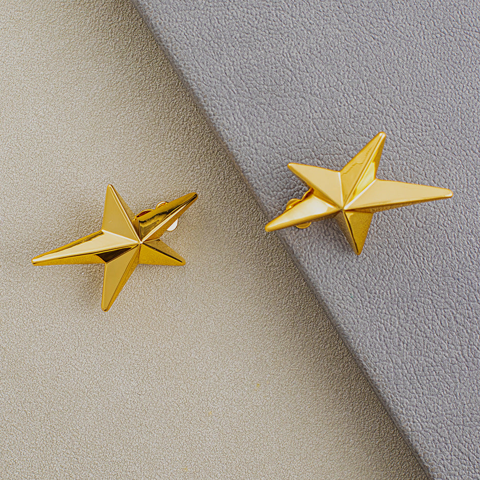 Fashionable Elegant High-grade Cold Style Niche Design Earrings Brass Plated