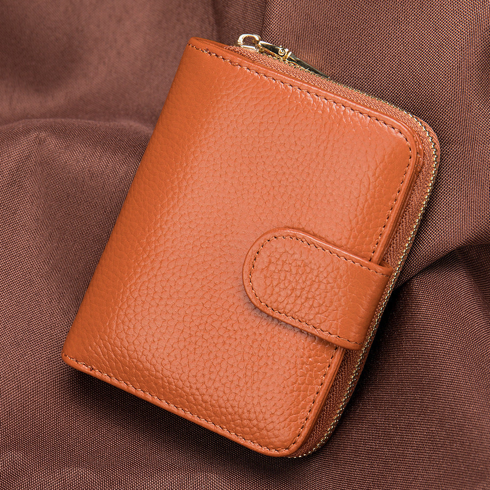 First layer cowhide Korean style ladies wallet