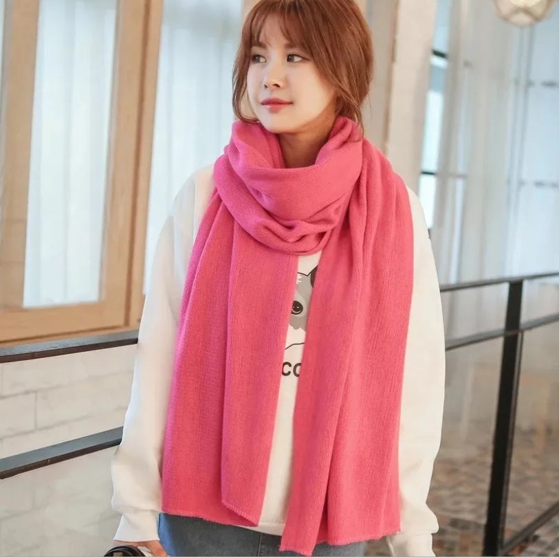 Scarf Female Winter Korean Version Of Knitted Wool Cashmere Scarf Shawl Men And Women Solid Color Wild Collar
