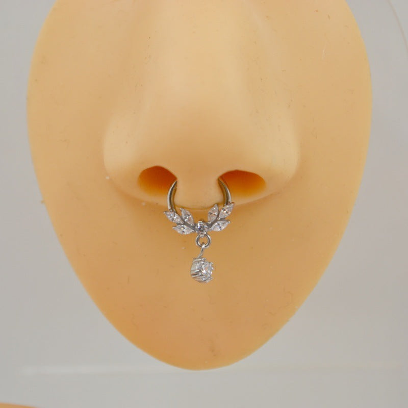 316L Medical Steel New Zircon Nasal Septum Nail