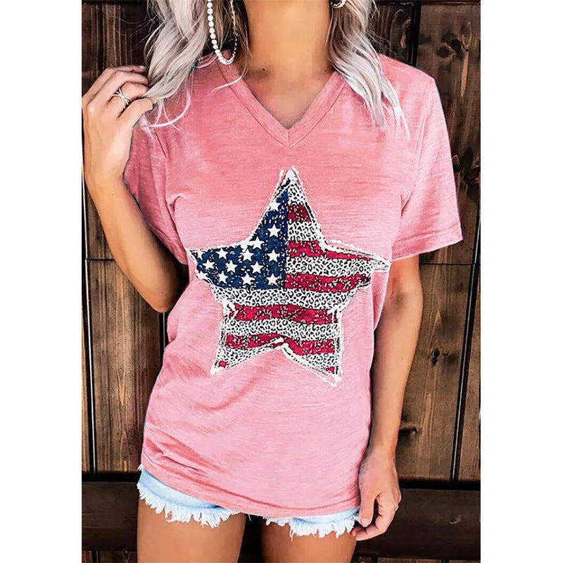 Women's Round Neck Loose Short Sleeve - Chic Angle