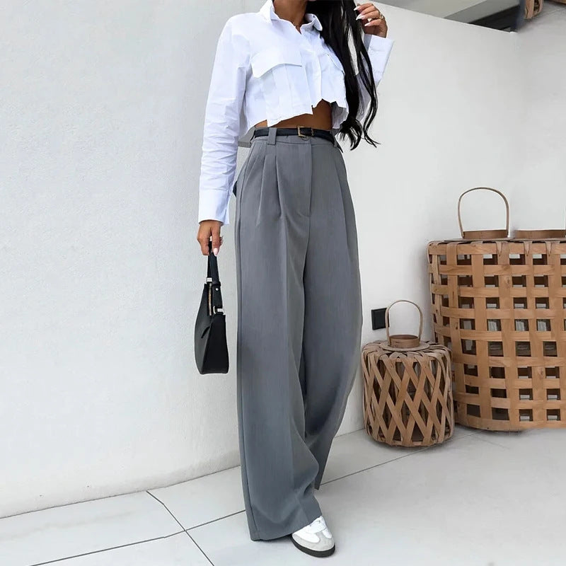 Women's Fashion All-match Slim Fit Shirt Outfit - Chic Angle