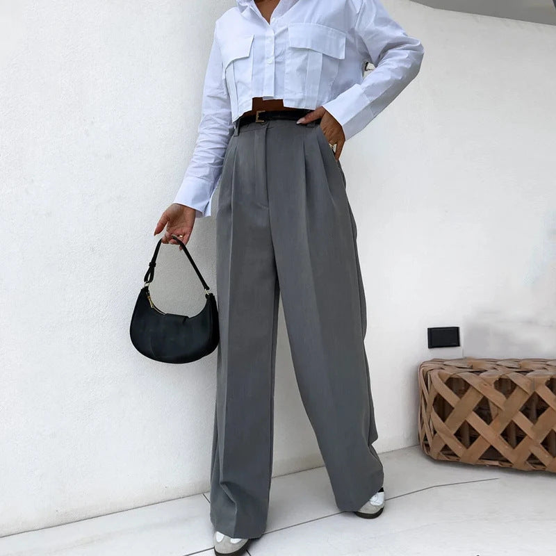 Women's Fashion All-match Slim Fit Shirt Outfit - Chic Angle