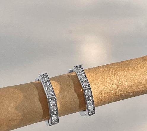 Hexagonal Zircon Stud Earrings