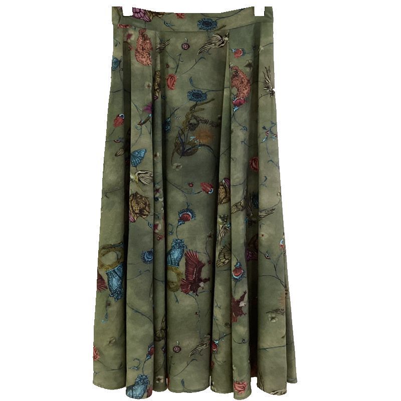 Spring And Summer New Draping Silky All-match High Waist Skirt