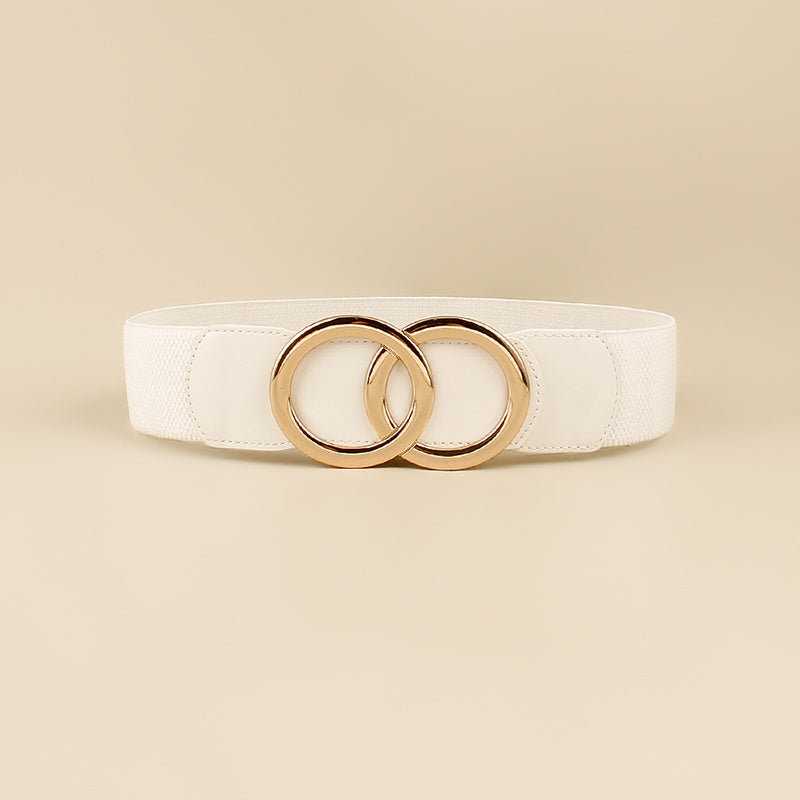 Loose tight leather belt double circle letters fashion new summer personality large size belt adjustable waist seal for ladies