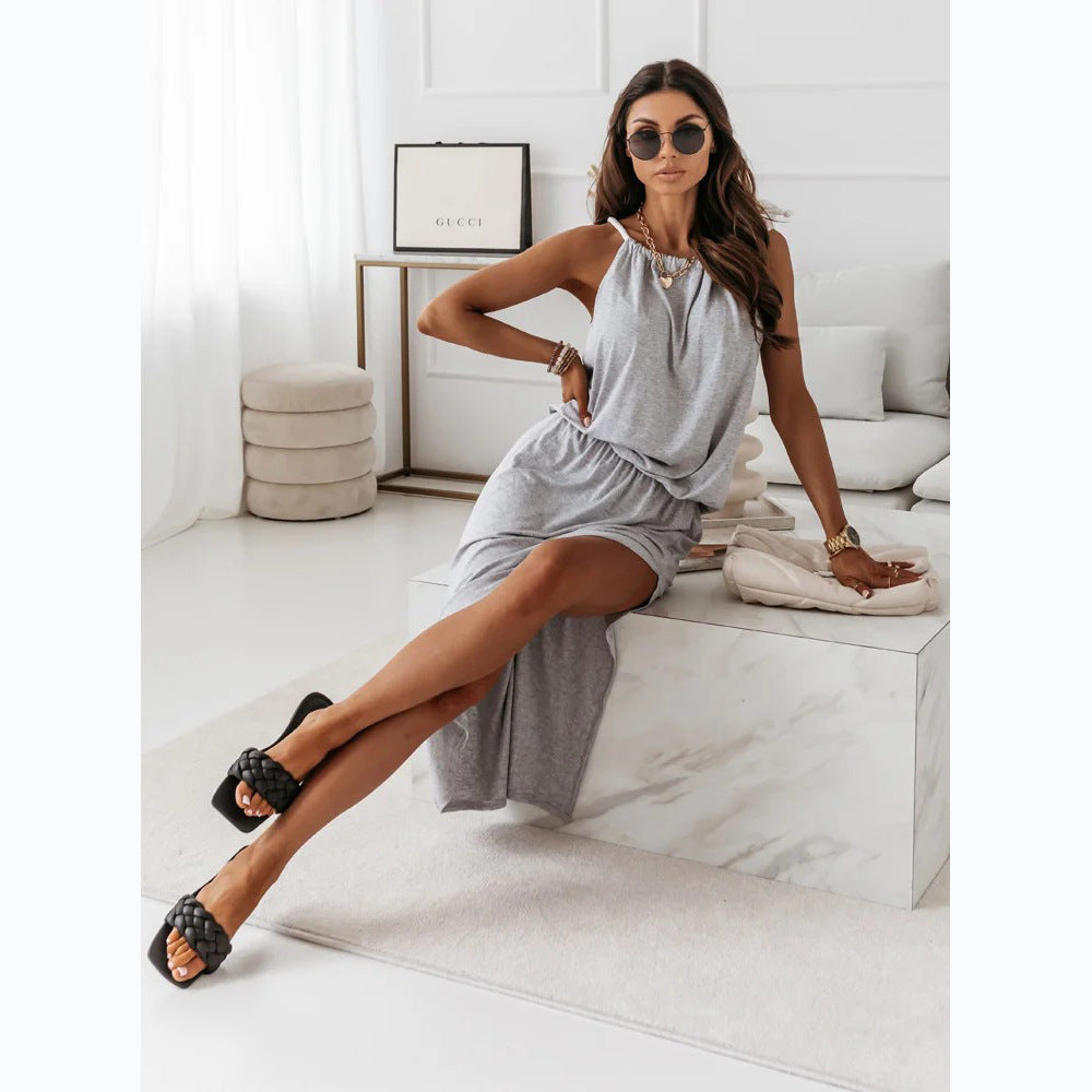 Casual Fashion Street Personalized Halter Midi Dress