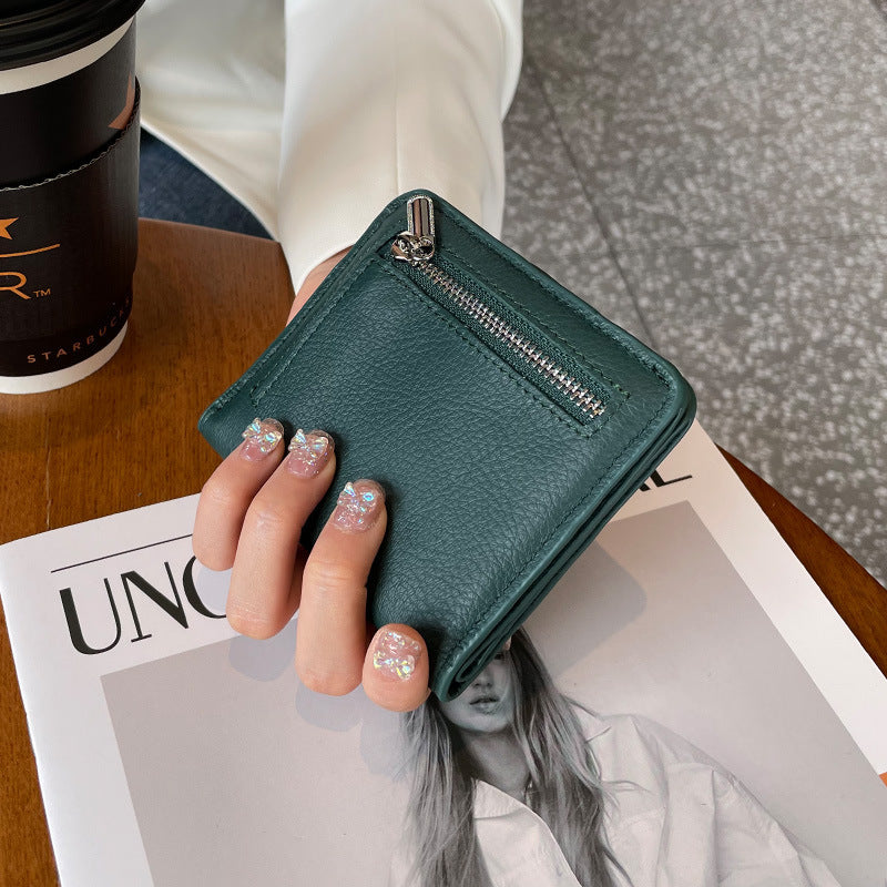 Women's Short Leather Wallet Large Capacity