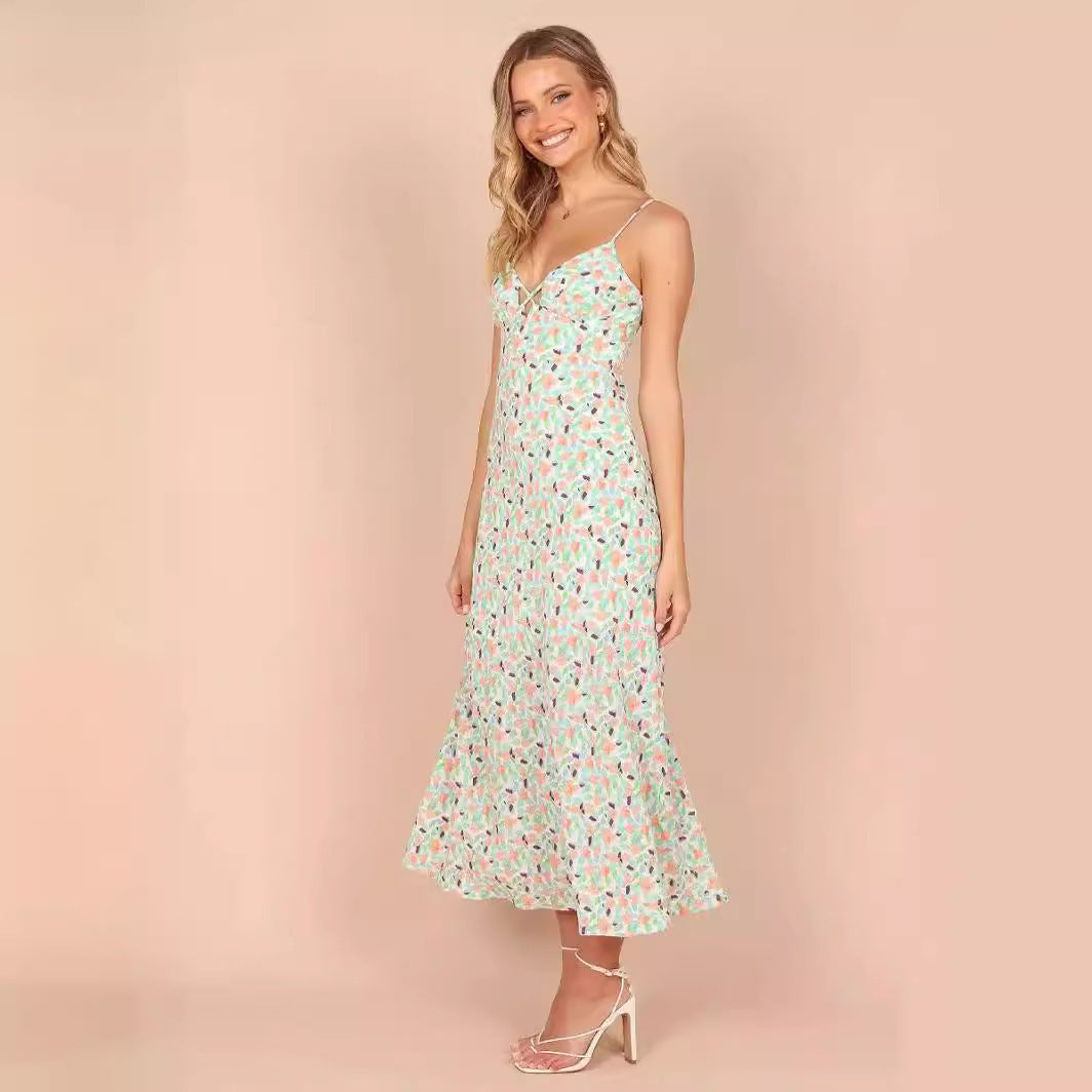 Women's Small Floral Pastoral Leisure Vacation Style Dress