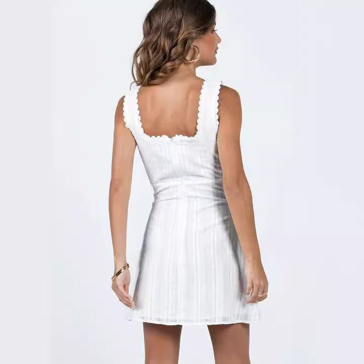 Women's Summer Lace Slim Shoulder Strap Dress