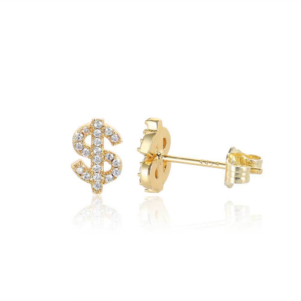 Simple Personality Copper Earrings Studded With Zircon