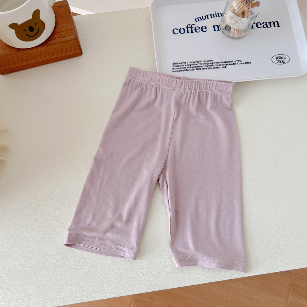 Thin Girls' Shorts Ice Silk Safety Pants Children