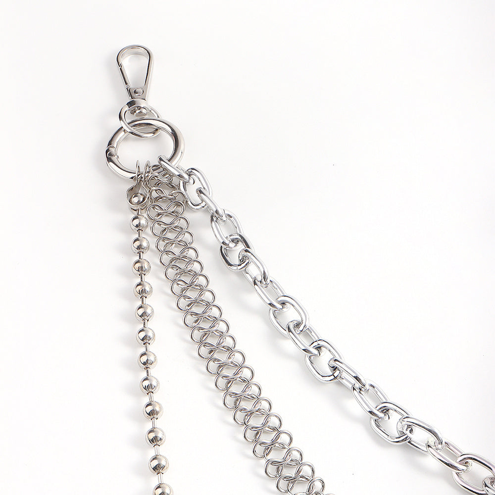 Men's And Women's Personality Fashion Multi-layer Metal Punk Waist Chain All-in-one Detachable Strap Dual-use Body Chain Hip Hop Chic Cool Chain