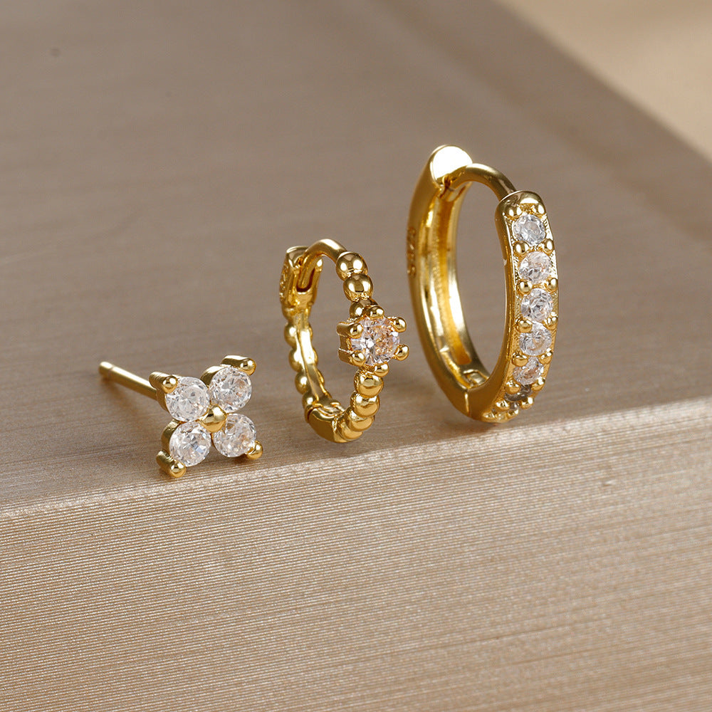 Fashion Simple Simple Bracelet Micro-inlaid Zircon Earrings
