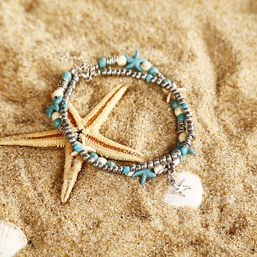 Little Starfish Pendant Starfish Rice Beads Beach Bracelet