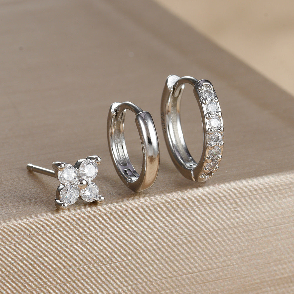 Fashion Simple Simple Bracelet Micro-inlaid Zircon Earrings