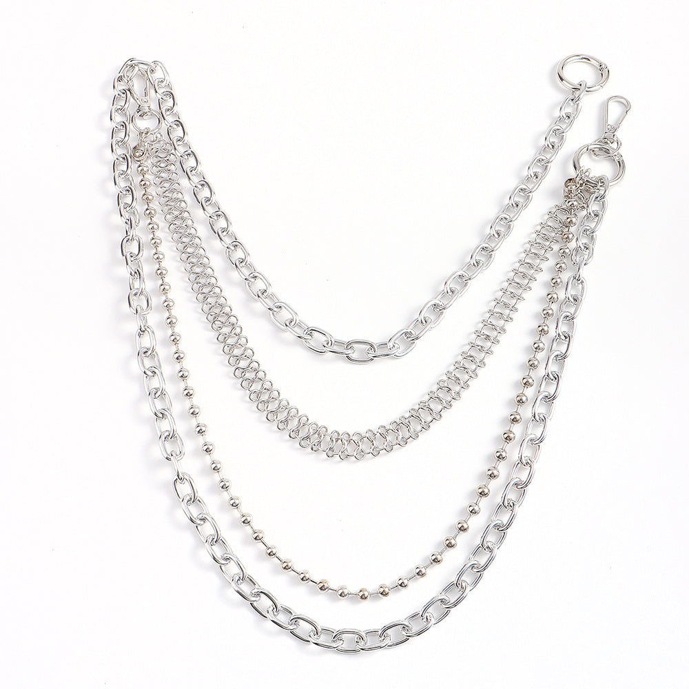 Men's And Women's Personality Fashion Multi-layer Metal Punk Waist Chain All-in-one Detachable Strap Dual-use Body Chain Hip Hop Chic Cool Chain