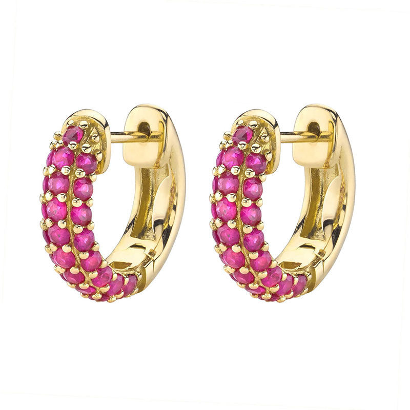 Silver Needle Gold Rhinestone Earrings Women's Geometric