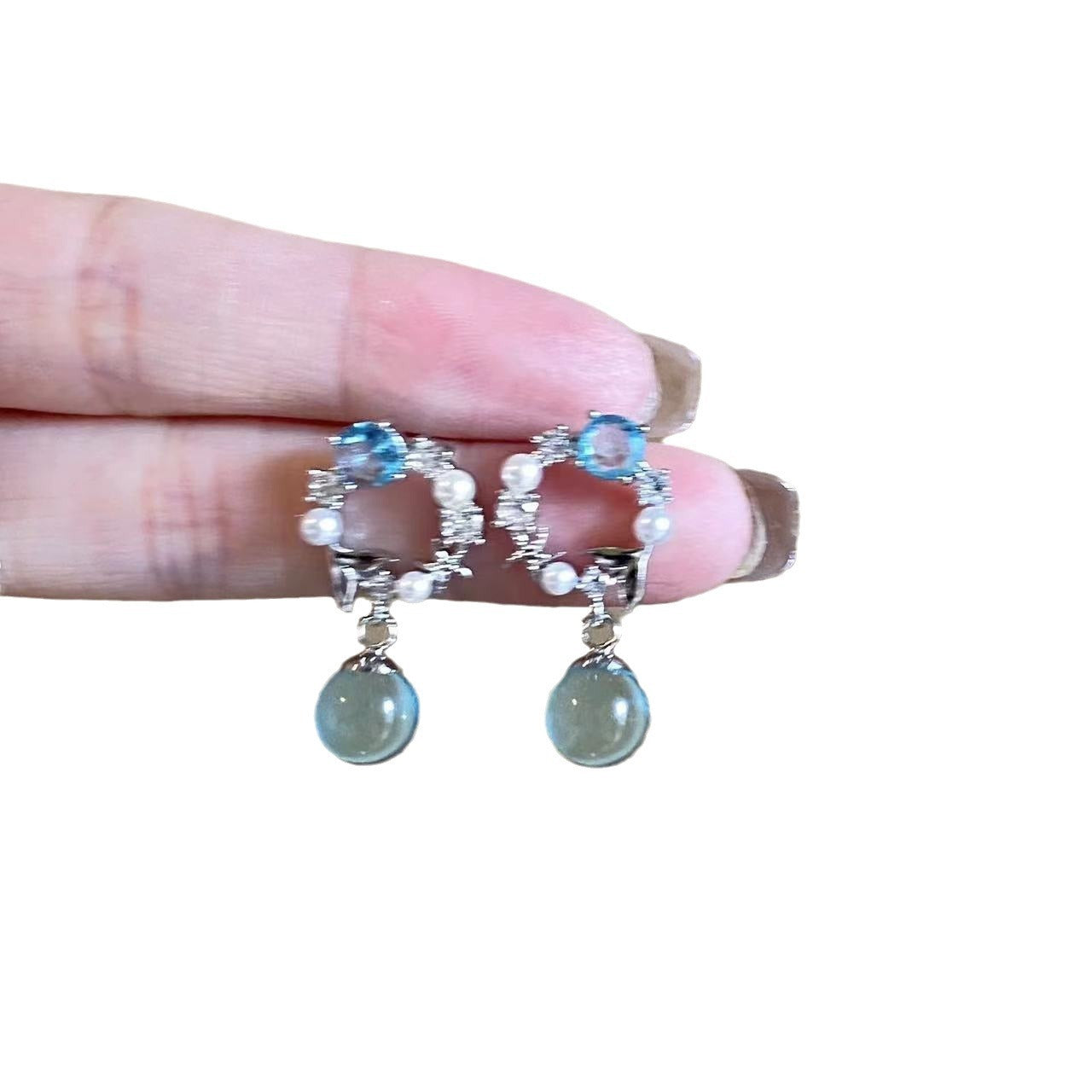 Blue Mermaid Bubble Niche Earrings Female