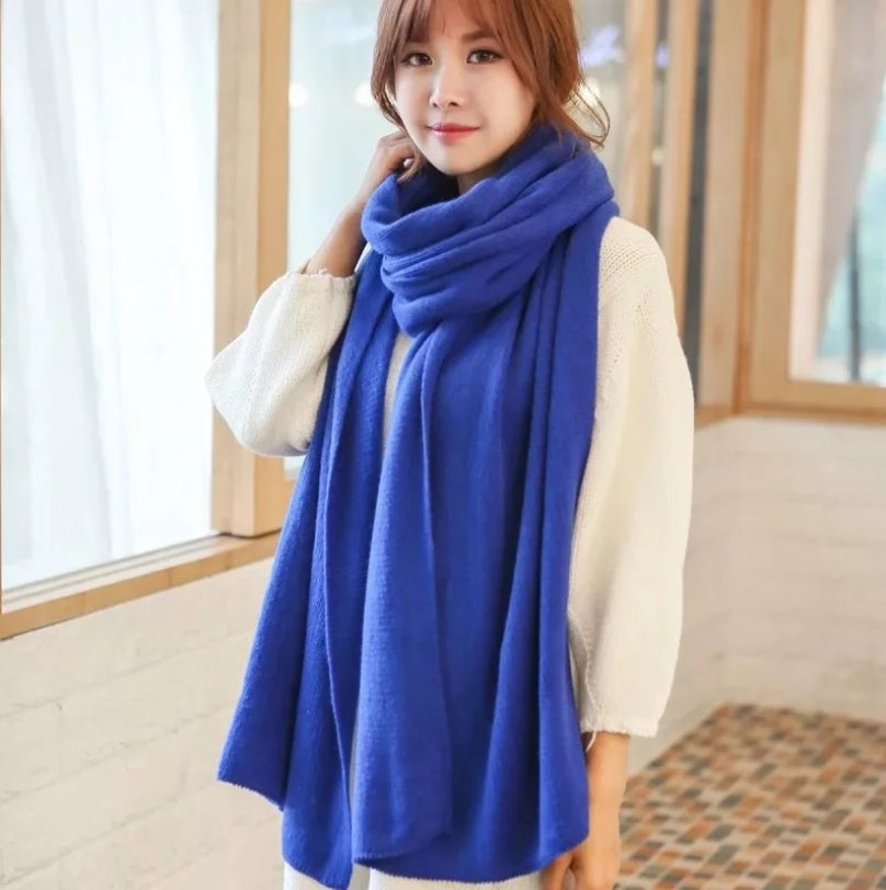 Scarf Female Winter Korean Version Of Knitted Wool Cashmere Scarf Shawl Men And Women Solid Color Wild Collar