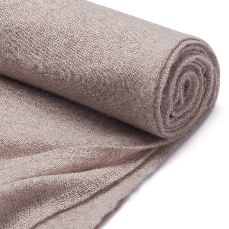 High-end Cashmere Scarf Women Double-sided Solid Color