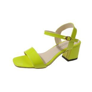 Buckle With Net Red Fairy Style Chunky Heel