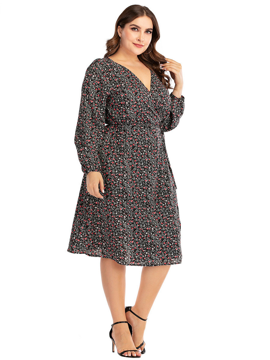 V-neck lantern sleeve maxi skirt